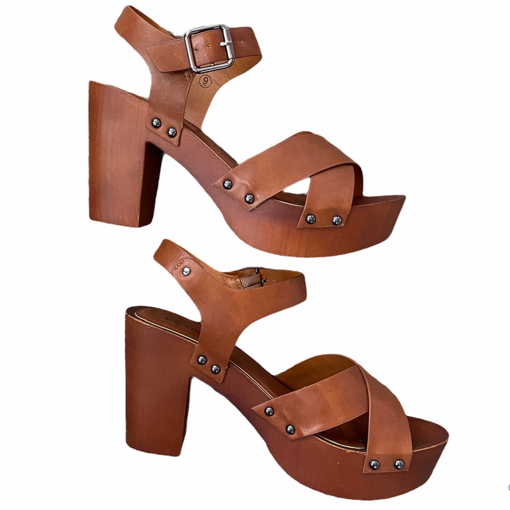 PIERRE DUMAS Vanya Chunky Heel Cognac - Picture 4 of 7